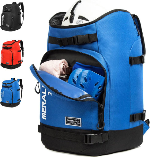 Ski Boot Bag - 50L Waterproof Travel Backpack for Snowboard Boot Gear Including Helmet Goggles Outerwear