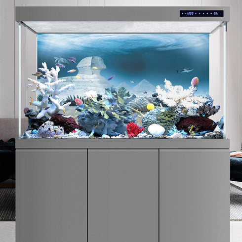 AWERT 48x20 inches Egyptian Pyramid Aquarium Background, Egypt and Sphinx Underwater World Vinyl Background