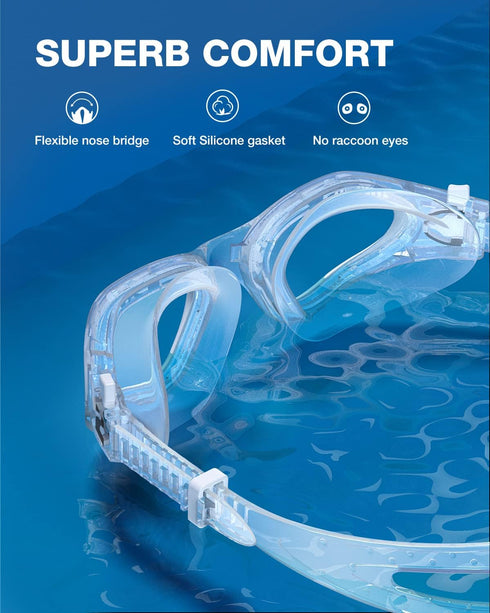 ZIONOR G1 SE Swim Goggles - Anti-Fog for Adult Men and Women