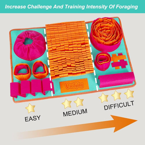 Vivifying Snuffle Mat for Dogs, Interactive Dog Enrichment Toys for Small Dogs and Cats Slow Eating and Keep Busy