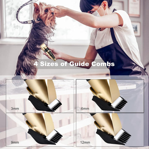 Generic 4 Pack Dog Grooming Clippers Low Noise Electric Quiet Adjustable Comb Rechargeable Cordless Suitable for Dogs