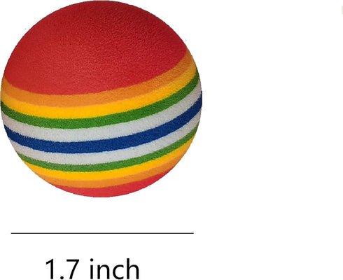 Colorful Soft Foam Rainbow Play Balls for Pet Dog and Cat Toys, 12 Count