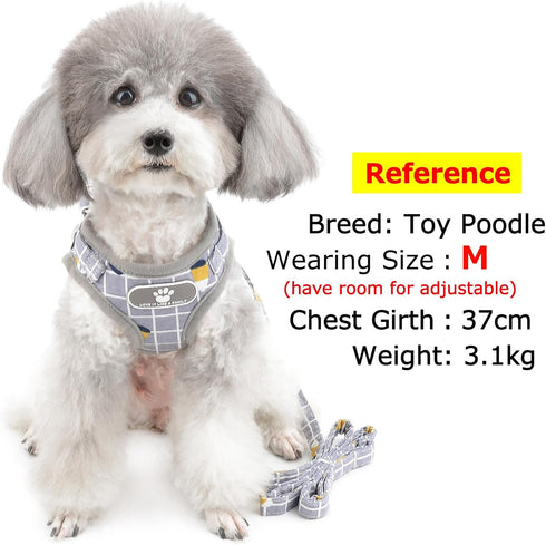 Zunea No Pull Small Dog Harness and Leash Set, Adjustable Reflective Step-in Chihuahua Vest for Escape Proof Walking