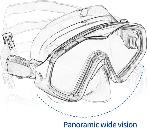 Professional Snorkel Diving Mask with Ultra Clear Lens, Anti Leakage Scuba Mask for Adults