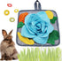 Abizoo Bunny Snuffle Mat Toy,11.8''x11.8'' Washable Skin Friendly Puzzle Fun Foraging Pad