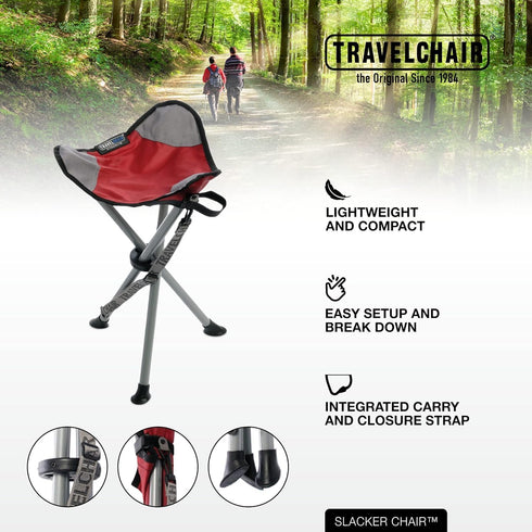 Travel Chair Slacker Tripod Chair for Camping, Lightweight Chair, Adjustable Carry Strap for Easy Transport | Oversized