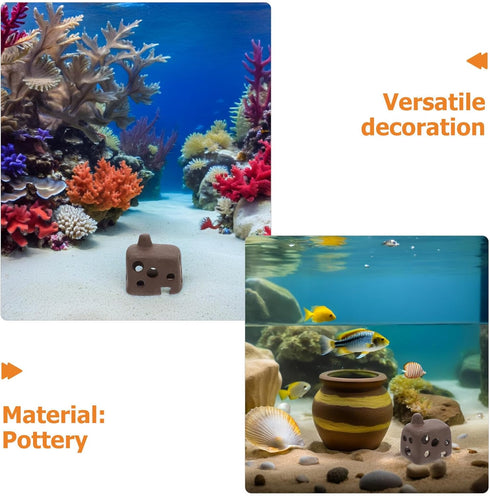 3pcs SEWACC Aquarium Fish Tank Shelter Hollow Ceramic Hideout Cave for Shrimp and Cichlid Spawning Breeding Habitat