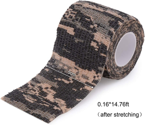 Self-Adhesive Camouflage Tape Wrap, Protective Camo Form Non-Woven Stealth Camo Tape for Outdoor Camping