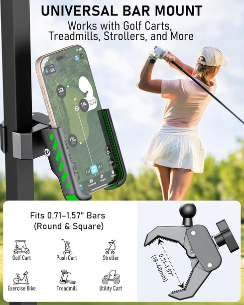 NINEFATICS 2026 Golf Cart Phone Holder Mount, Golf Cart Accessories Essential Gift for Golfers Men Women, Fits EZGO