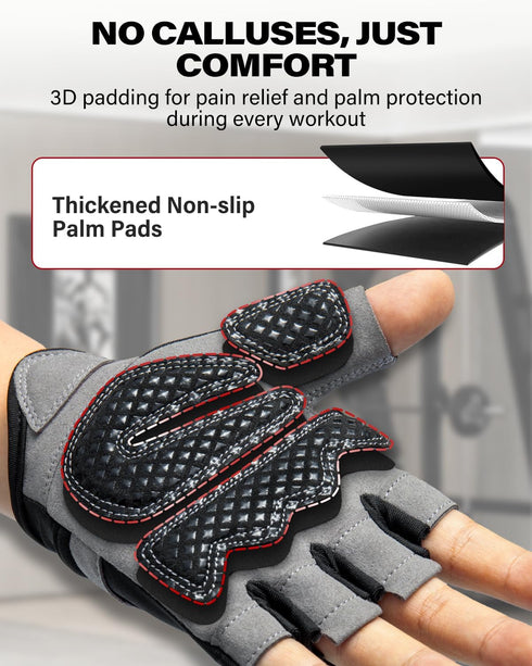 VINSGUIR Workout Gloves for Men and Women, Weight Lifting Gloves with Excellent Grip, Lightweight Gym Gloves