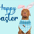 1PC Bobo Dog Bandana, Easter Day Dog Bandanas Blue Bunny Print Bibs Scarf Square Soft Dog Kerchief Pet Bandanas