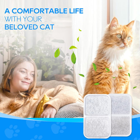 8 Pack Cat Litter Box Filters, Replacement Filter for Catit Airsift Jumbo Hooded Cat Litter, Air Purifier Pad