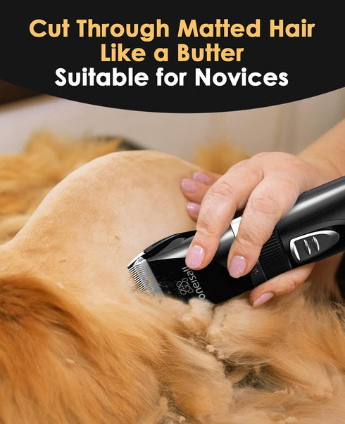 2-Speed oneisall Quiet Cat Clippers for Matted & Long Hair, Cordless Pet Shaver Grooming Kit for Cats, Small Dogs