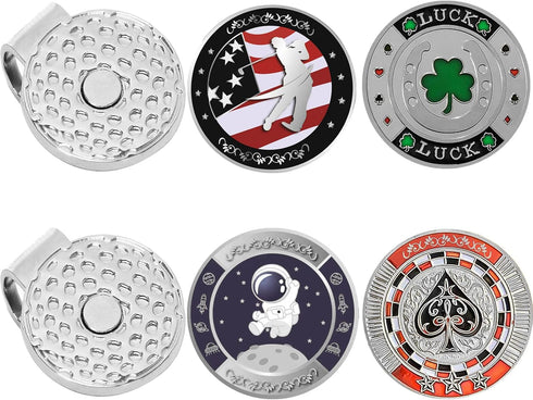 Golf Ball Markers with Hat Clips and Storage Box Value Sets for Men Women Golfer, Removable Attaches Easily to Golf Cap Premium Gifts Golf Ball Marker hat Clip