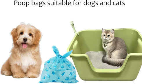 timoqi 1 100 Cat Litter Bags with Handles, Disposal Litter Bags for Pet Poop, Dog Poop Bag Extra-Thick Kitty Cat Waste