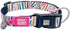 Max & Molly Rainbow Zebra Stripes Dog Collar with Safety QR Code Tag, Soft Adjustable Waterproof Collar for Large Dogs