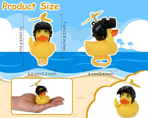 2.75 Inch DS. DISTINCTIVE STYLE Middle Finger Rubber Duck Yellow Rubber Duck with Propeller Helmet Funny Car Ornaments