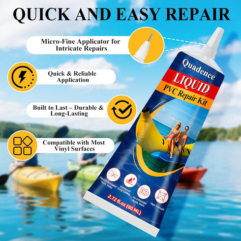 Swimming (80 ML) Heavy Duty Vinyl Repair Kit for Air Mattress, Waterproof Air Mattress Patch Kit Inflatable Repair Kit