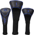 Golf Head Covers Set of 3, Vintage PU Driver and Fairway Wood Headcovers for Golf Club