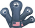 OGECLF Blue Leather with Embroidery Golf Club Driver Fairway Wood Hybrid Head Covers - 1, 3, 5, UT Covers