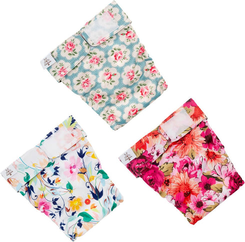 3 Pack WWD02XS CuteBone Washable Dog Diapers Female No Tail Hole Reusable Doggie Period Training Pants for Docked-Tail
