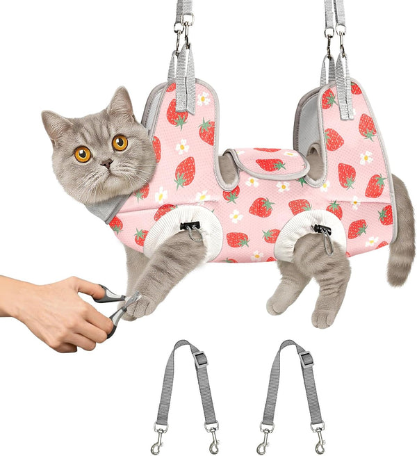 Supet Cat Grooming Hammock Harness for Nail Trimming, Cat Grooming Hanging Sling