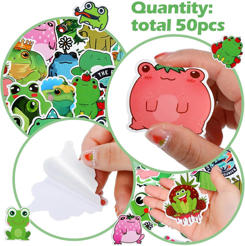 Frog Bucket Hat or Cow Flamingo Hat with 50 Stickers, Summer Outdoor Foldable Wide Brim Fishing Hat