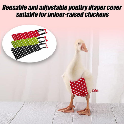 DZHPSRSZ 3 Pack Duck Diapers for Pet Ducks, Ideal Chicken Diapers for Indoor Chickens, Reusable and Adjustable Poultry