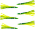6" 6 Tuna Clone Lures, Pcs Green/Yellow for Saltwater Trolling, Ideal for Tuna, Wahoo, Mahi & Offshore Game Fish