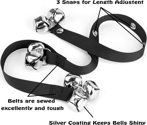 Pack of 2 Upgraded Puppy Bells Doorbells for Door Knob, Dog Bells for Potty Training-Louder Jingle, Bigger Bells for Puppies Pep Doggy Canine Pooch Pet Hound Cat, Cool Unique Gift for Dog Lover