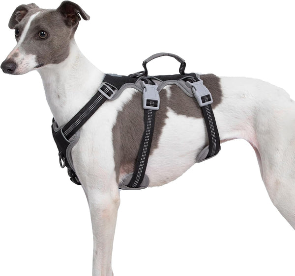 Escape Proof Dog Harness, Reflective No Slip Harness with Handle, Adjustable Vest for Large Dogs Walking and Training