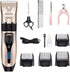 Dog Grooming Kit Clippers, Low Noise Electric Quiet Rechargeable Cordless Trimmers for Dogs, Cats, and Other Pets