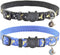 2 PCS Breakaway Cat Collar with Bell, Cute Adjustable Kitten Collars with Accessories (Blue Black)