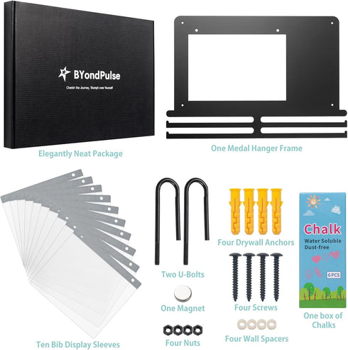 BYondPulse 40 80 Medal Hanger Display, Race Medal Holder Wall Hanger, Race Medal Display, Medal Holder | Holds Medals