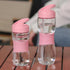 Sivaphe Clear Kids Water Bottle with Straw Cap, 12 oz, Portable Leak-Proof Tritan Beverage Bottle for School Girls