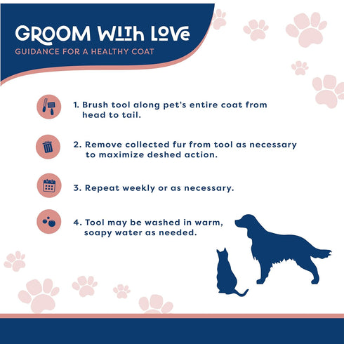 Good Scout Pet Hair Rake with Rounded Teeth for Grooming