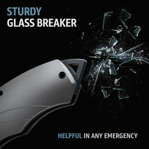 Tactical Pocket Knife for Men, Folding Knife with Glass Breaker and Pocket Clip, Cool Military Camping Gift 6495