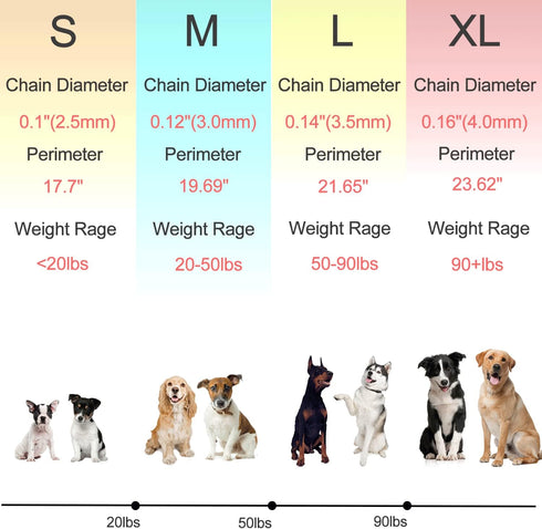 Dog Prong Collar Training Choke Chain, Adjustable Pinch Collar with Comfort Rubber Tips for Small Medium Large Dogs