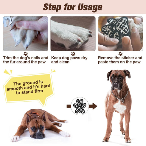BEAUTYZOO Dog Paw Protectors, Anti-Slip Traction Grip Pads for Small Medium Large Dogs (XL - L 2.2in x W 2.0in)