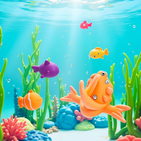 Yxinjy 6 Swimming Pcs Pool Cat Interactive Toy, Cat Pool Toys, Floating Water Toy, Pet Kitten Bathing Fish