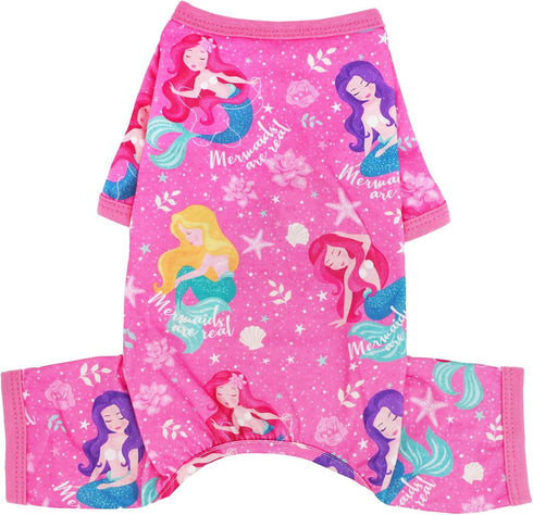 Dog Pajamas for Small Medium Dogs, Cute Summer Clothes, Soft Stretchy Puppy Jammies Outfit (Pink, Large)