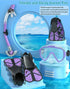 Snorkel Set with Fins for Adults, Snorkeling Gear Combo Set with Dry Top Snorkel Mask and Travel Bag for Swimming