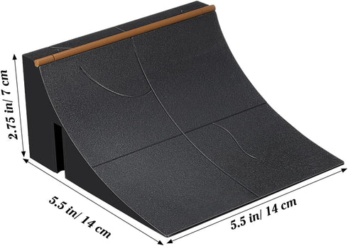5.51x5.51x2.75 Inches Alasum Skate amp, Plastic Fingerboard Skate Park Accessories, Quarter Pipe Ramp for Hand