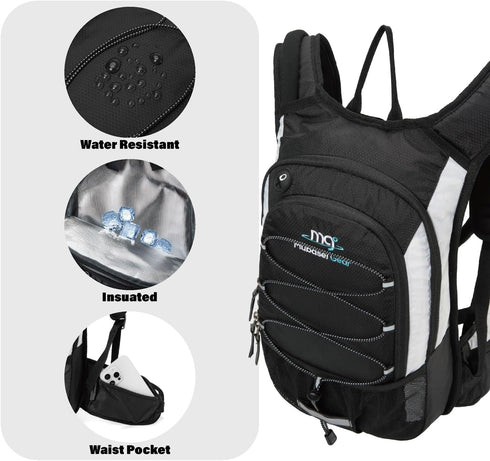 Insulated Hydration Backpack Pack with 2L BPA Free Bladder - Keeps Liquid Cool for Running, Hiking, Cycling, Camping