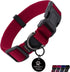 Medium Dog Collar for Mini Dogs, Cotton Collar with Buckle, D-Ring, and Removable Tag (13.7"-19.7" L, 1" W)
