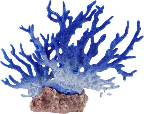 Semetall Artificial Coral Ornament, Resin Aquarium Plants Coral Fish Tank Decorations in Blue White
