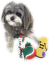 Christmas Stocking for Dogs with Squeaky Newspaper Toy, Boot Toy, Tennis Ball, and Knotted Rope