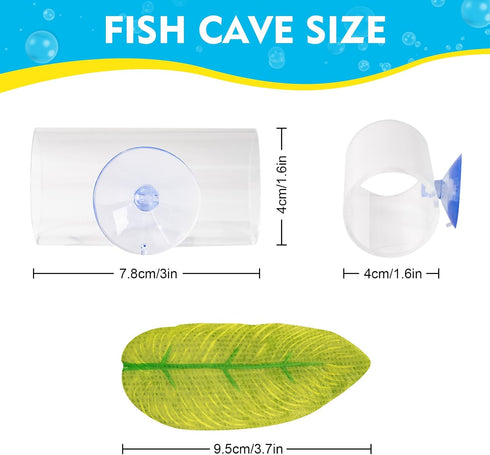 Betta Fish Acrylic Tube Tunnel, Fish Toys Hole Hollow Betta fish Cave Tank Accessories Observation Decoration (Clear) by Rislobx
