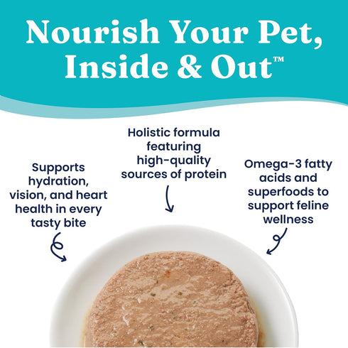 Solid Gold Wet Cat Food Pate Flavorful Feast 3 Count Sample Pack - Canned Cat Food Made w/Real Tuna & Sardine - Grain Free Cat Wet Food for Sensitive Stomach & Healthy Living