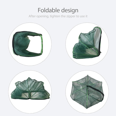 Generic 2Pcs (6Holes) Foldable Fish Trap,Minnow Trap,Crab Trap,Fishing Net,Bait Cage for Crabs Minnow Lobster Shrimp